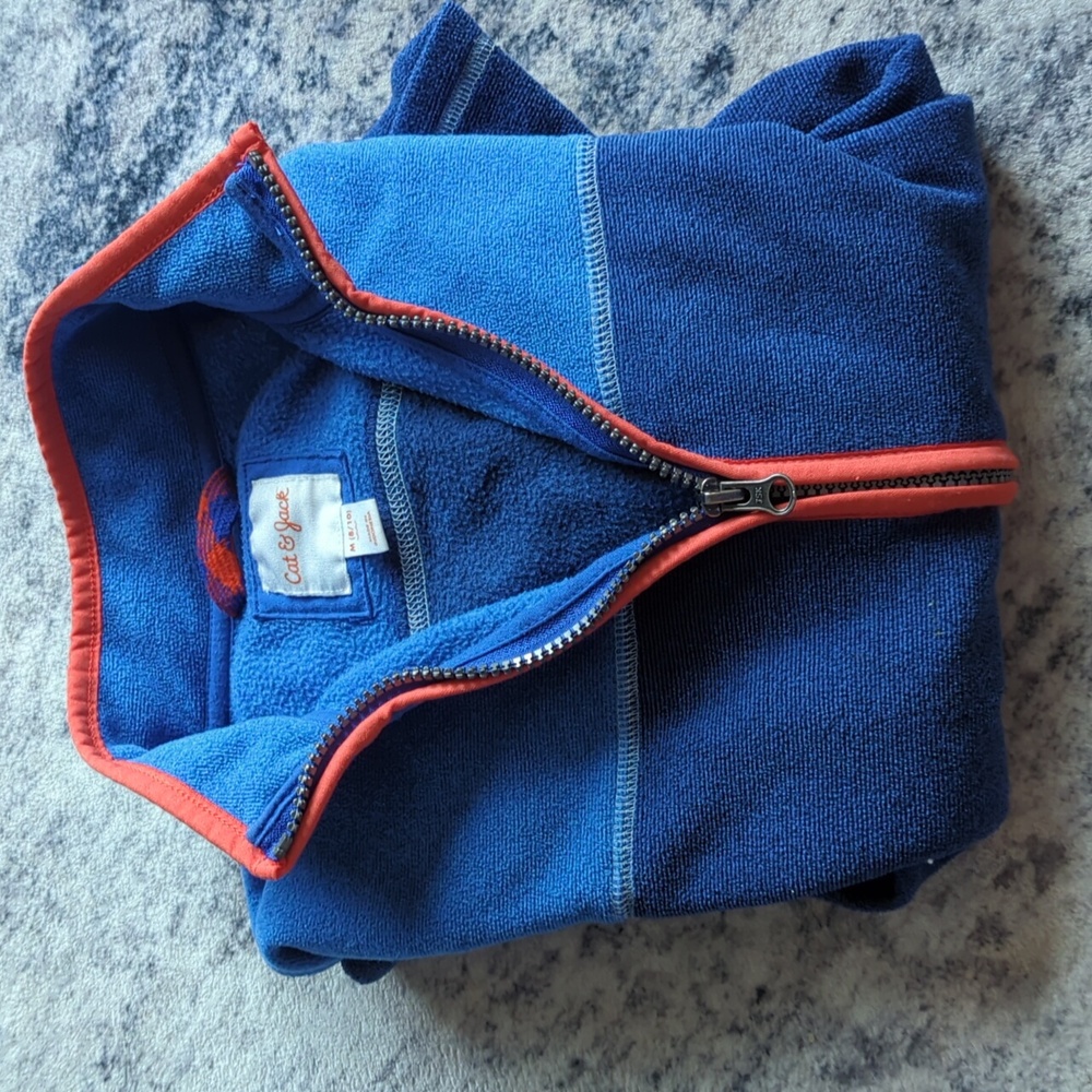 Cat & Jack Blue Fleece Jacket with Red Trim